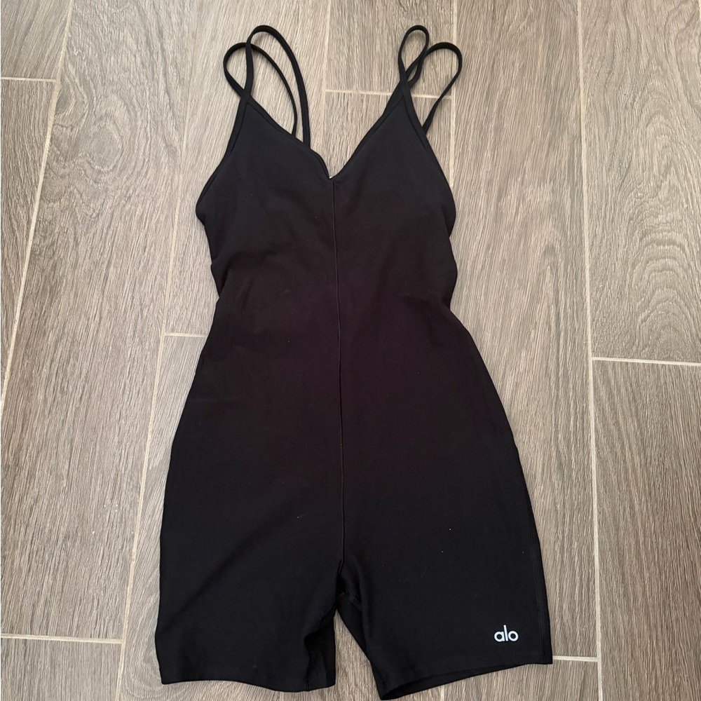 ALO Yoga Black Strappy Short Jumpsuit